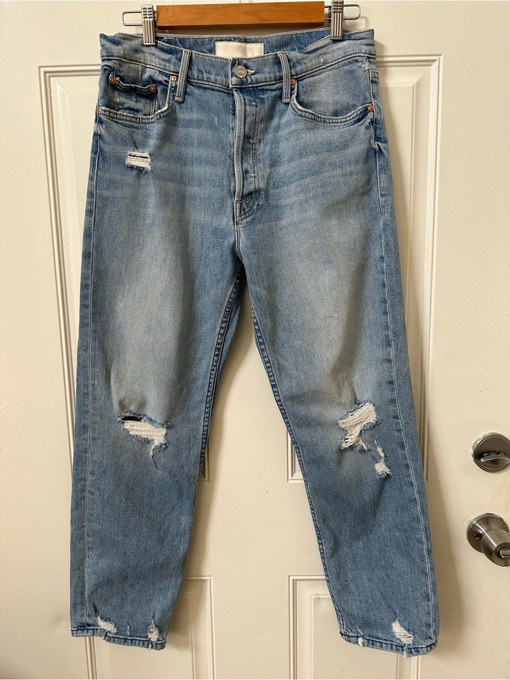 MOTHER  The Tomcat Jeans The Confession High Rise Button Fly Distressed Size 30